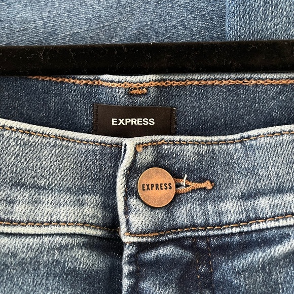 Express Blue Flare Women's Jeans - Picture 3 of 5